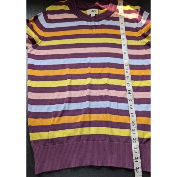 Pact Womens Sweater Classic Fine Knit 100% Organic Cotton Striped Size Small - Picture 5 of 10